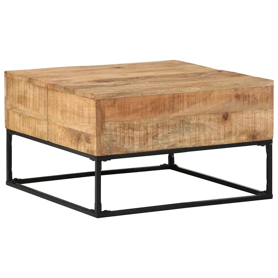 Table basse 68x68x41 cm Bois de manguier brut - 3