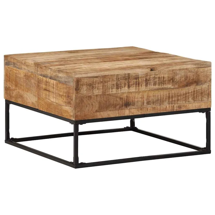 Table basse 68x68x41 cm Bois de manguier brut - 4