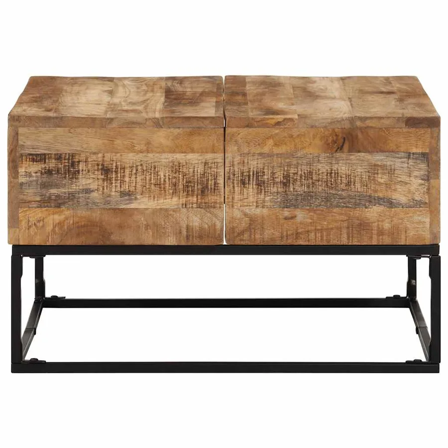 Table basse 68x68x41 cm Bois de manguier brut - 5