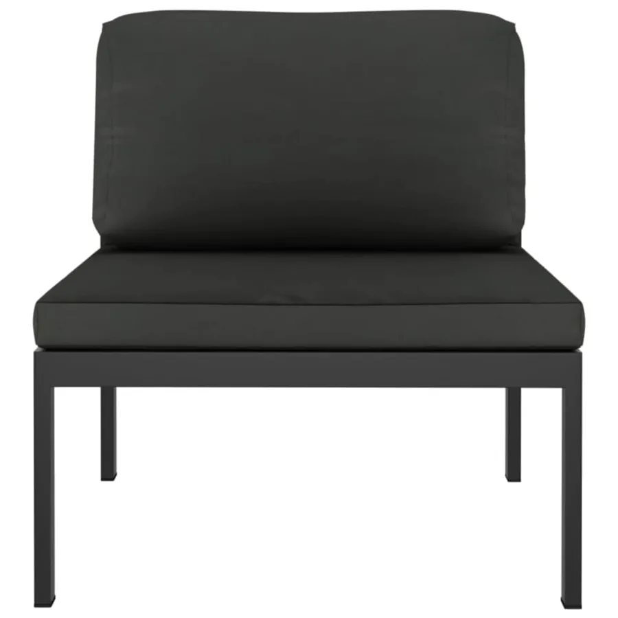 Salon de jardin 6 pcs avec coussins Aluminium Anthracite - 6