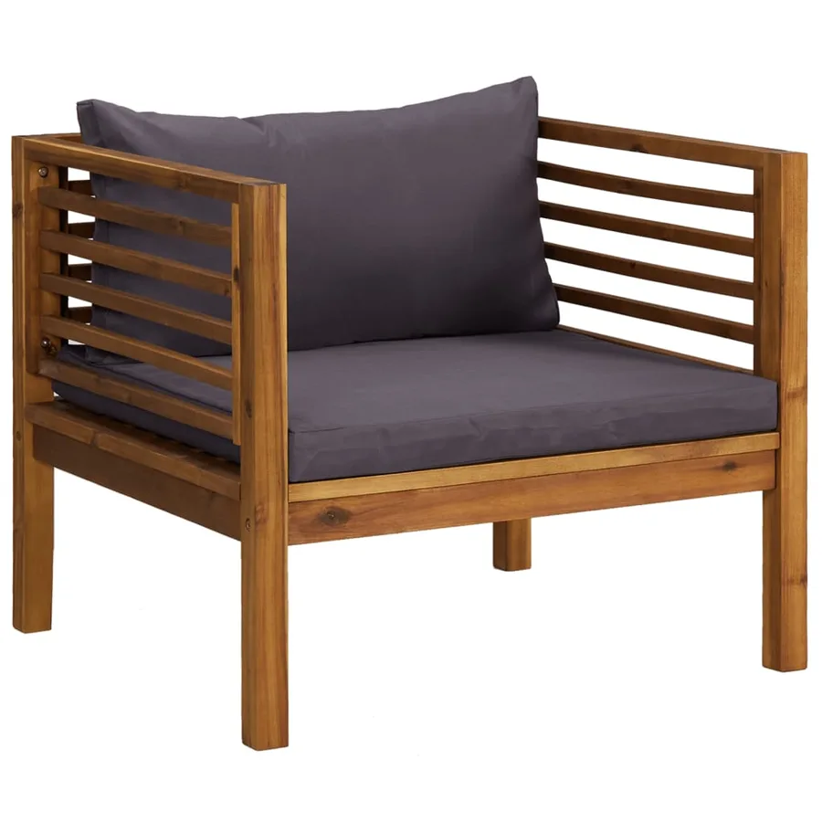 Salon de jardin 12 pcs avec coussin Bois d'acacia solide - 10