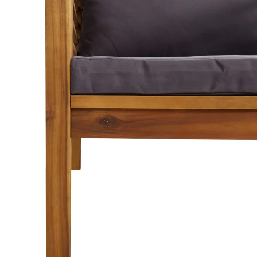 Salon de jardin 12 pcs avec coussin Bois d'acacia solide - 11
