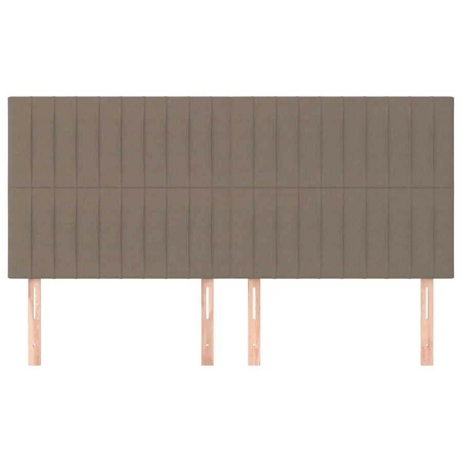 Tête de lit Taupe 200x5x118/128 cm Tissu - 3