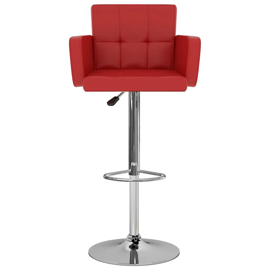 Tabourets de bar lot de 2 rouge similicuir - 3