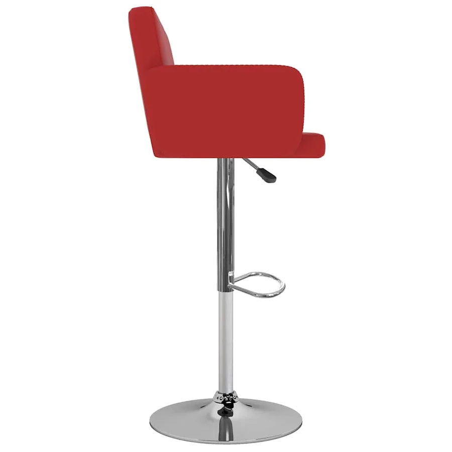 Tabourets de bar lot de 2 rouge similicuir - 4