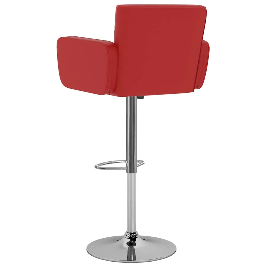 Tabourets de bar lot de 2 rouge similicuir - 6