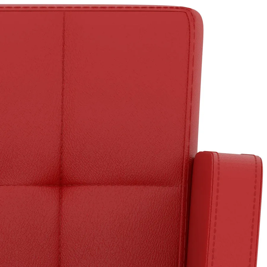 Tabourets de bar lot de 2 rouge similicuir - 7