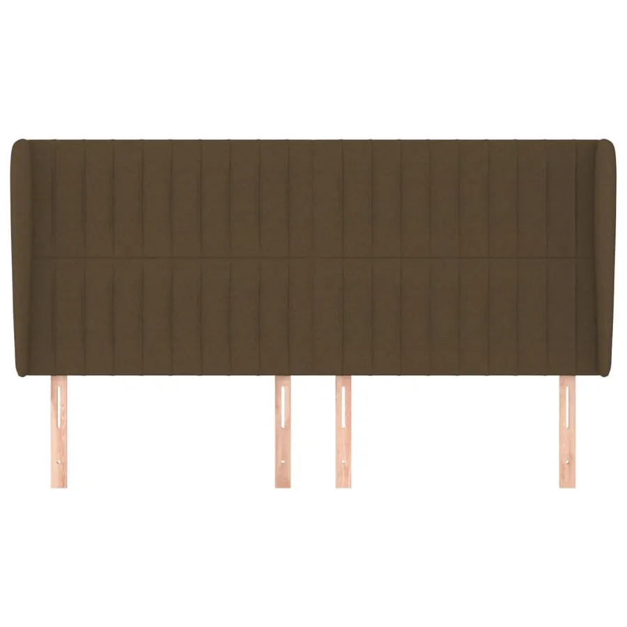 Tête de lit avec oreilles Marron foncé 163x23x118/128 cm Tissu - 3