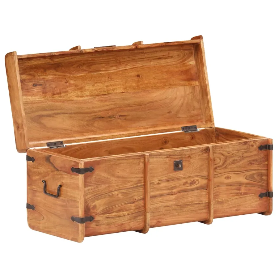Coffre de rangement 90x40x40 cm Bois d'acacia solide - 2