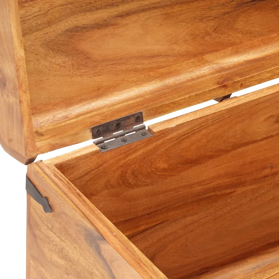 Coffre de rangement 90x40x40 cm Bois d'acacia solide - 6