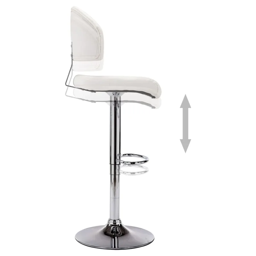 Tabouret de bar Blanc Similicuir - 5