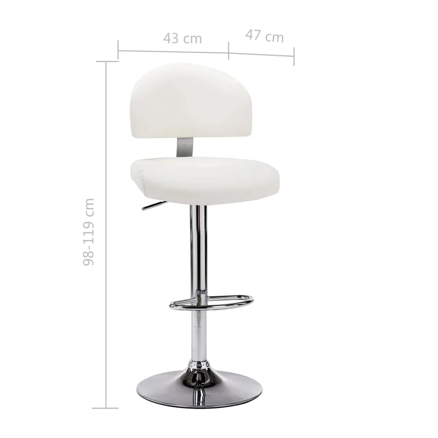 Tabouret de bar Blanc Similicuir - 7