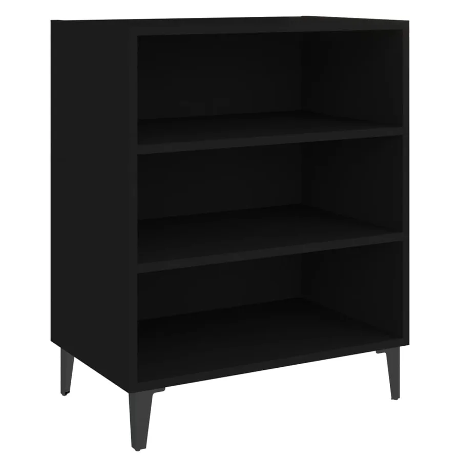 Buffet noir 57x35x70 cm bois d’ingénierie - 2