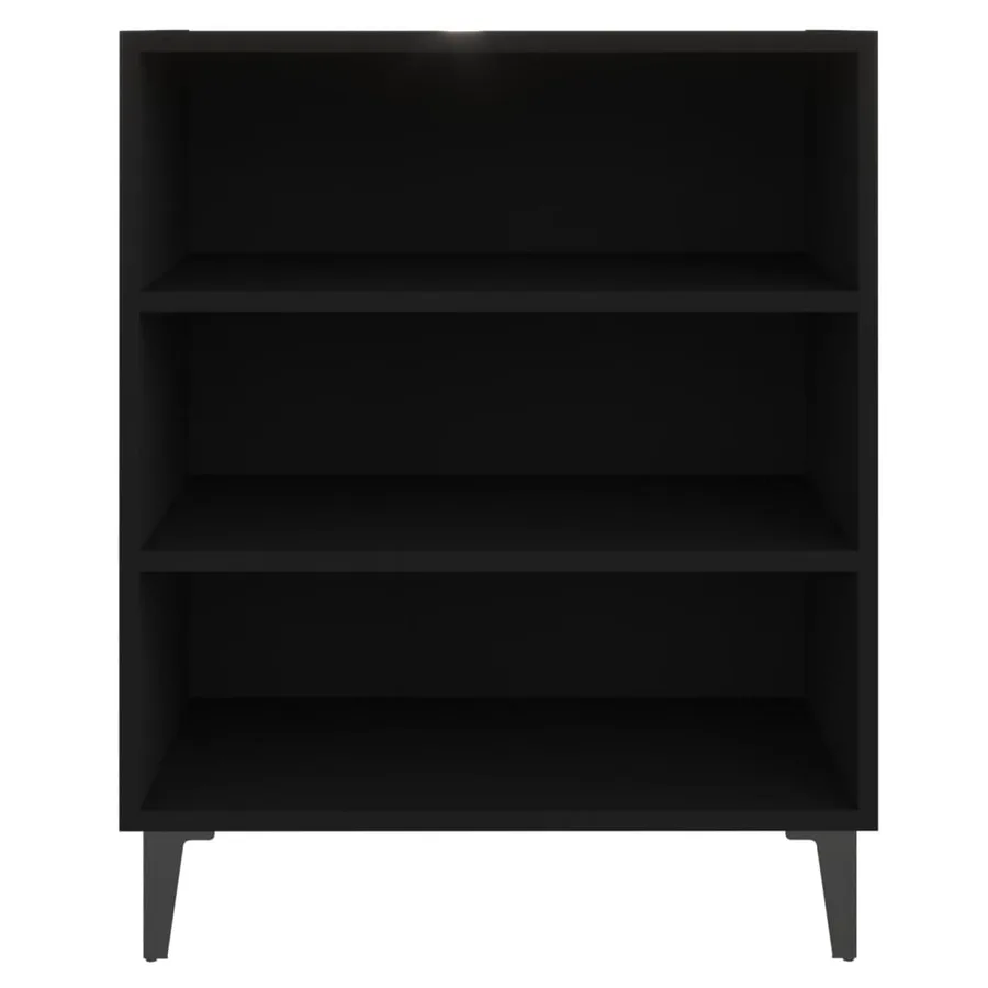 Buffet noir 57x35x70 cm bois d’ingénierie - 3