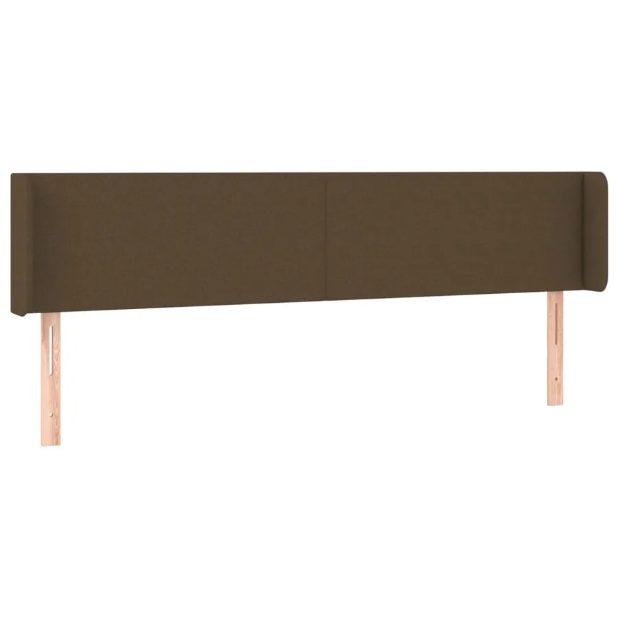 Tête de lit avec oreilles Marron Foncé 183x16x78/88 cm Tissu - 2