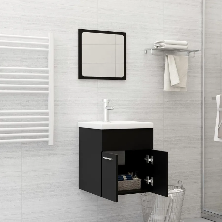 Ensemble de meubles de salle de bain Noir Aggloméré - 3