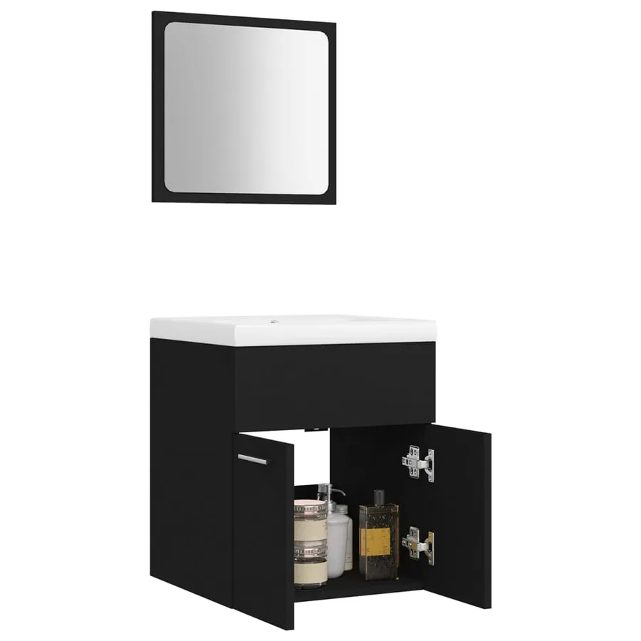Ensemble de meubles de salle de bain Noir Aggloméré - 4