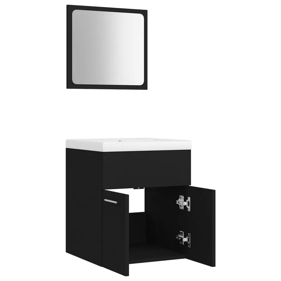 Ensemble de meubles de salle de bain Noir Aggloméré - 7
