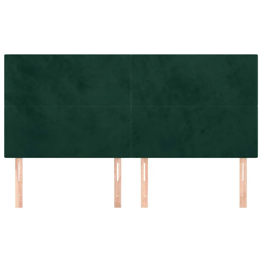 Tête de lit Vert foncé 200x5x118/128 cm Velours - 3