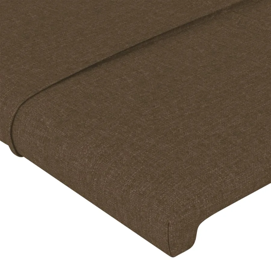 Cadre de lit sans matelas marron foncé 140x190 cm tissu - 10