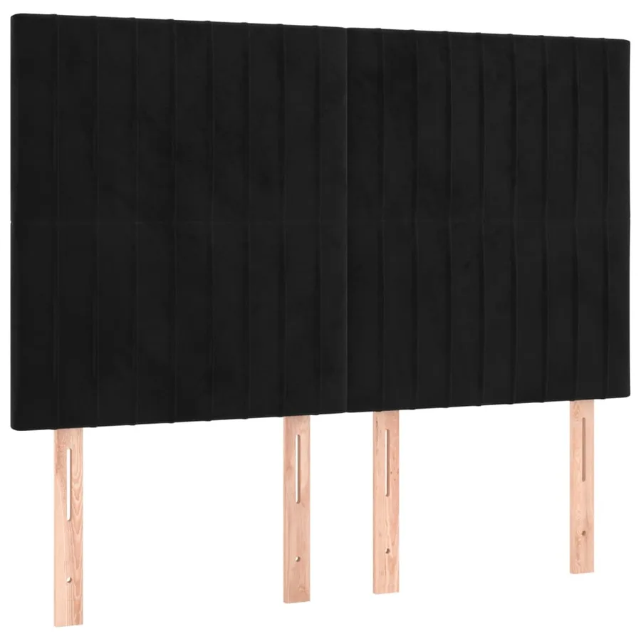 Sommier à lattes de lit avec matelas Noir 140x200 cm Velours - 5