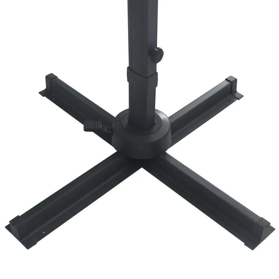 Parasol déporté avec lumières LED Aluminium 400x300 cm noir - 8