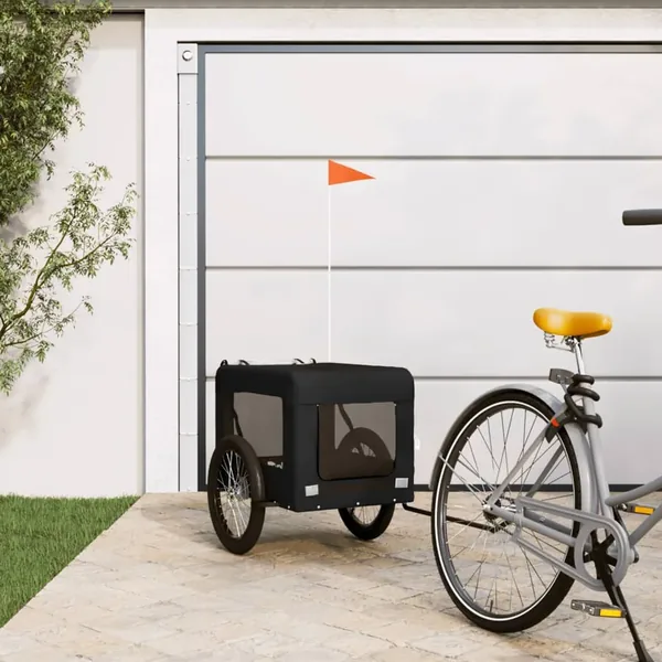 Remorque de vélo pour animaux de compagnie noir