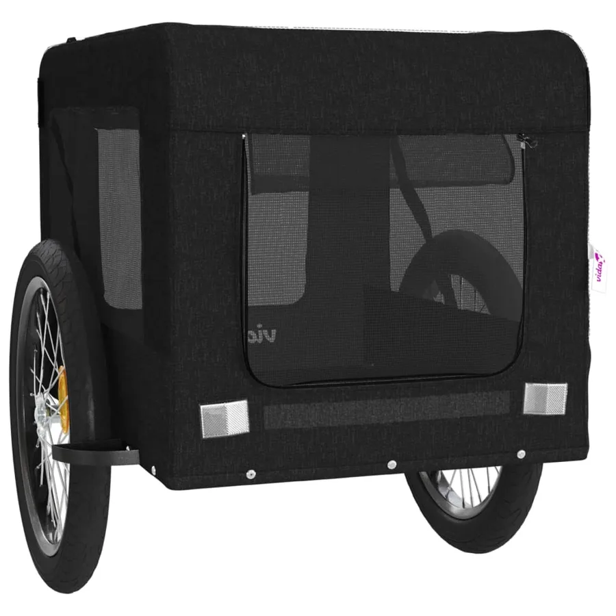 Remorque de vélo pour animaux de compagnie noir - 6
