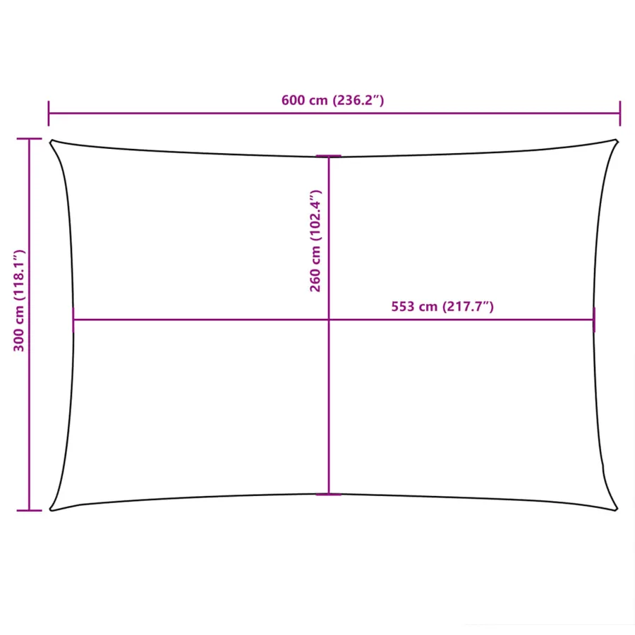 Voile de parasol tissu oxford rectangulaire 3x6 m orange - 10