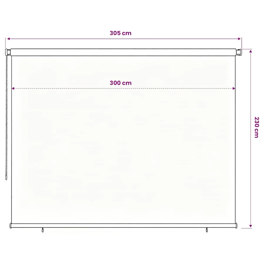 Store roulant d'extérieur 305 (l) x 230 (H) cm noir - 6