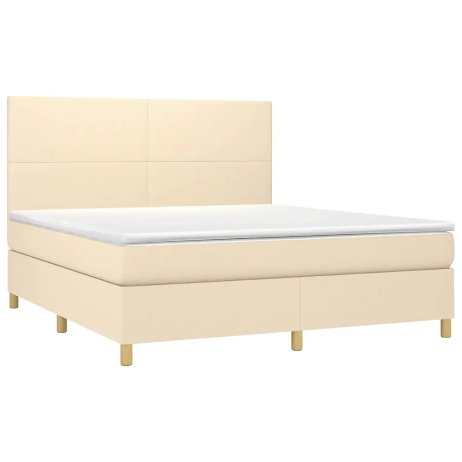 Sommier à lattes de lit avec matelas Crème 180x200 cm Tissu - 3