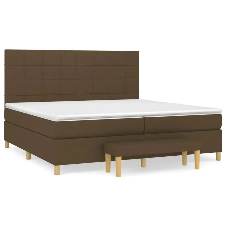 Sommier à lattes de lit avec matelas Marron foncé 200x200 cm - 2