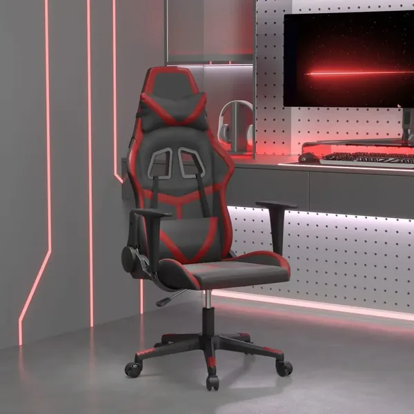 Chaise de jeu Noir et rouge bordeaux Similicuir