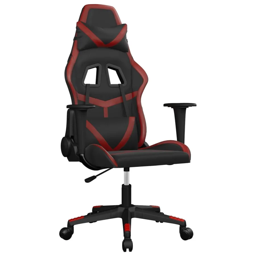 Chaise de jeu Noir et rouge bordeaux Similicuir - 2