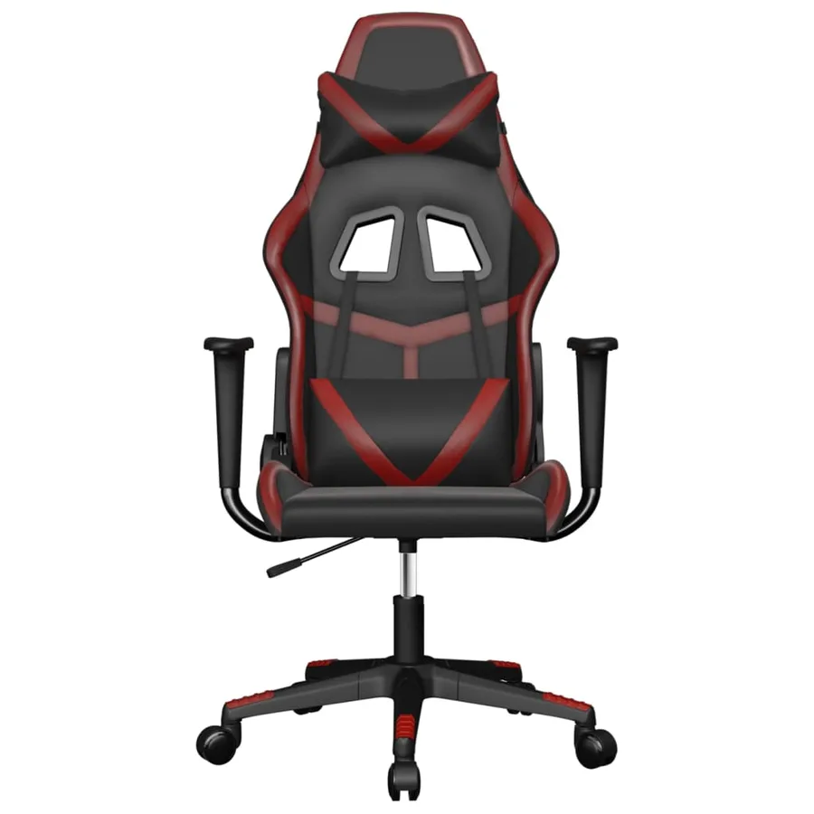 Chaise de jeu Noir et rouge bordeaux Similicuir - 3
