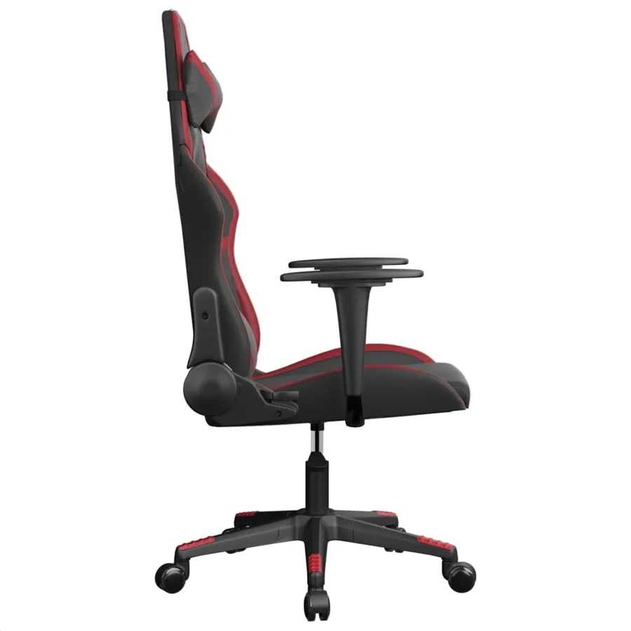 Chaise de jeu Noir et rouge bordeaux Similicuir - 4