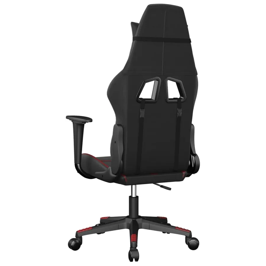 Chaise de jeu Noir et rouge bordeaux Similicuir - 5