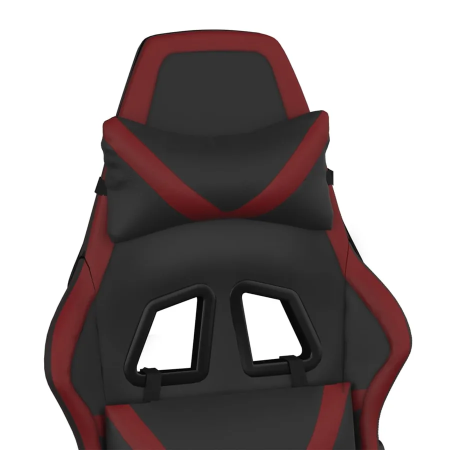 Chaise de jeu Noir et rouge bordeaux Similicuir - 9