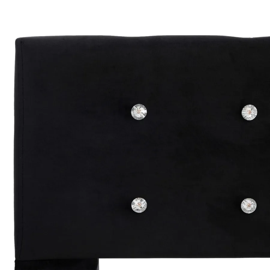 Lit avec matelas Noir Velours 180x200 cm - 6