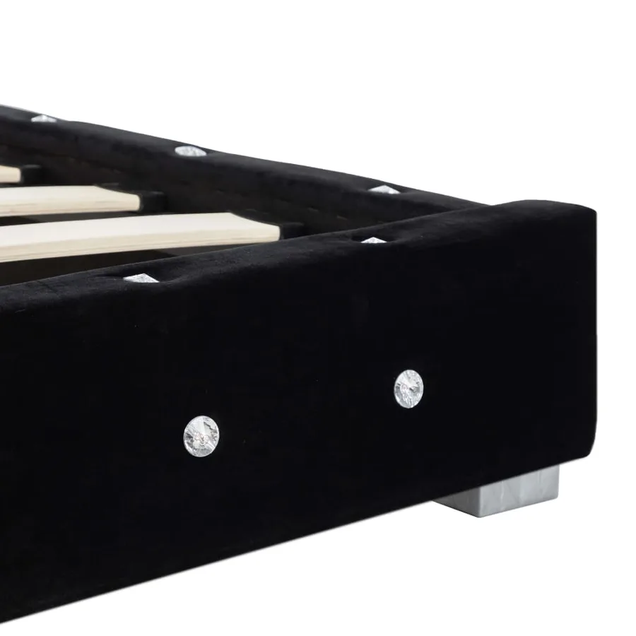 Lit avec matelas Noir Velours 180x200 cm - 7