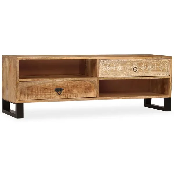 Meuble TV Bois massif de manguier 120 x 30 x 40 cm