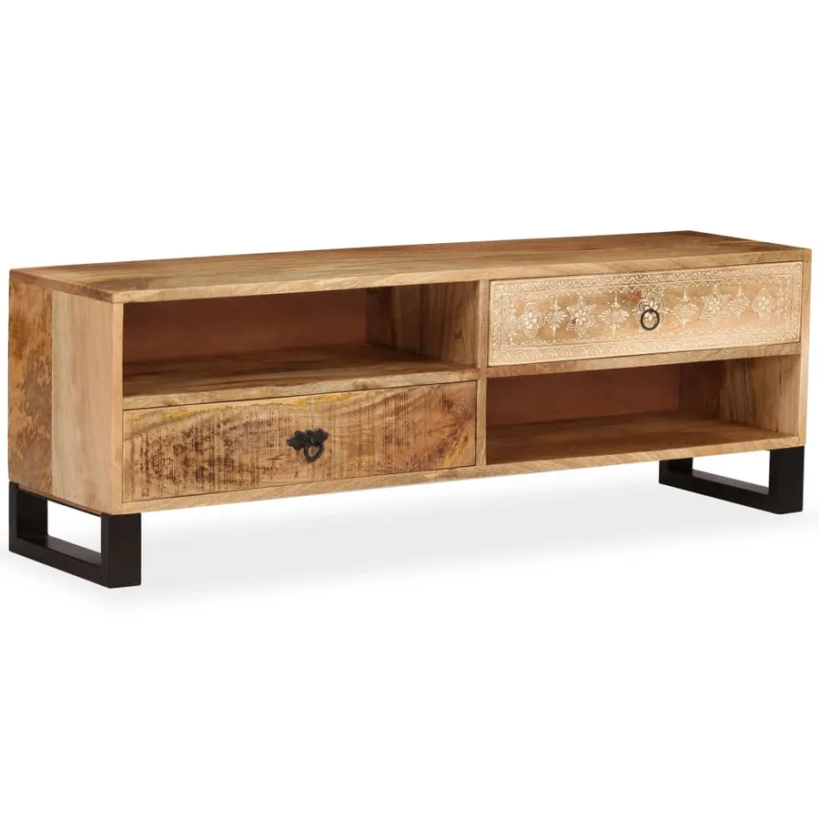 Meuble TV Bois massif de manguier 120 x 30 x 40 cm - 17