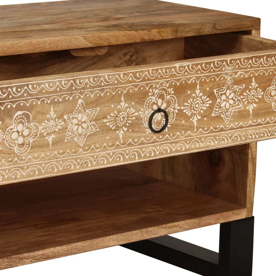 Meuble TV Bois massif de manguier 120 x 30 x 40 cm - 6