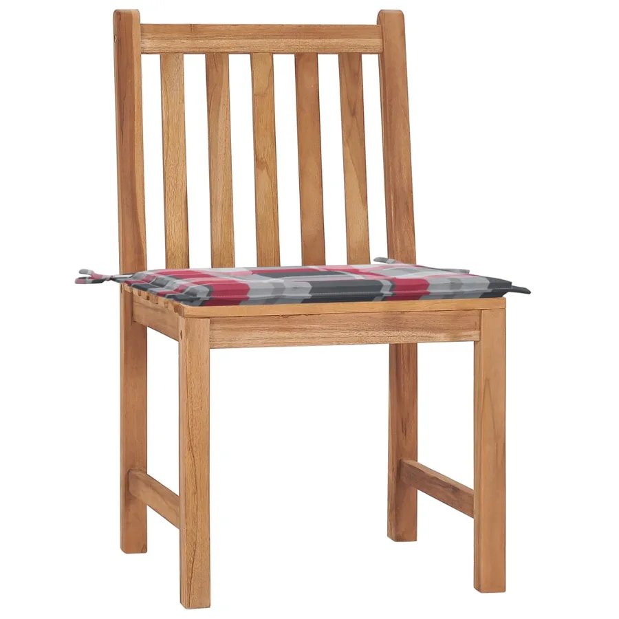 Chaises de jardin lot de 2 avec coussins Bois de teck massif - 2