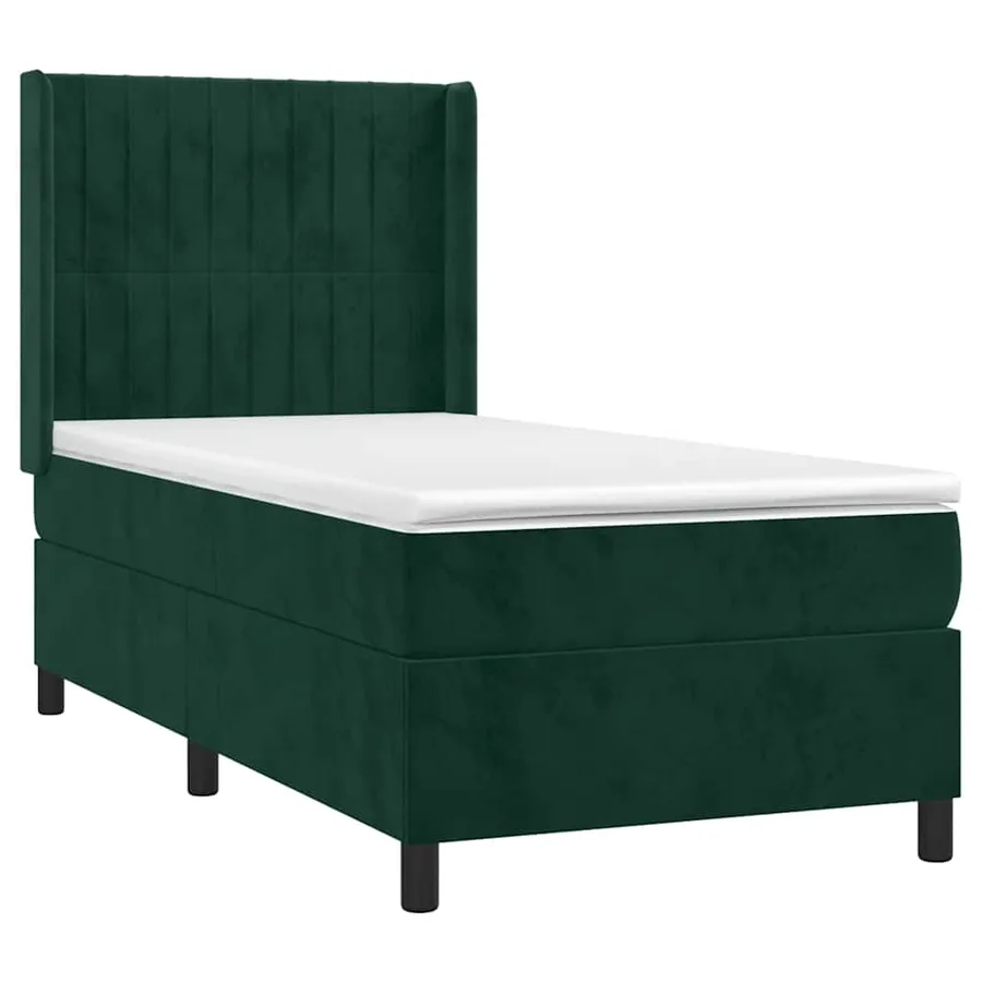 Sommier à lattes de lit avec matelas Vert foncé 100x200 cm - 3