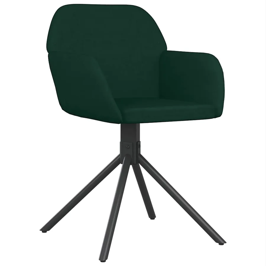 Chaises pivotantes à manger lot de 2 Vert foncé Velours - 3