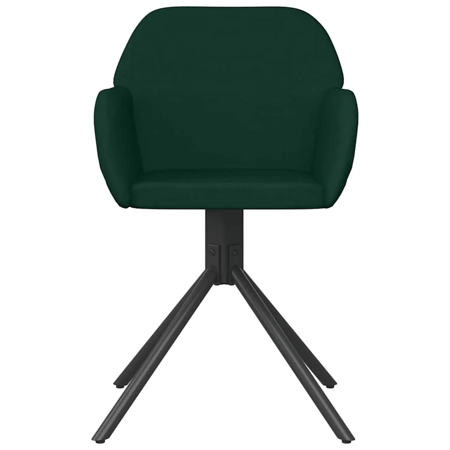 Chaises pivotantes à manger lot de 2 Vert foncé Velours - 4