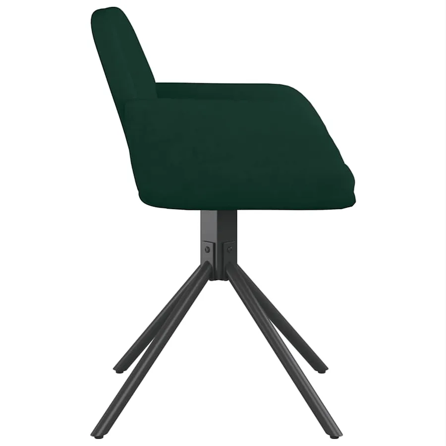 Chaises pivotantes à manger lot de 2 Vert foncé Velours - 5