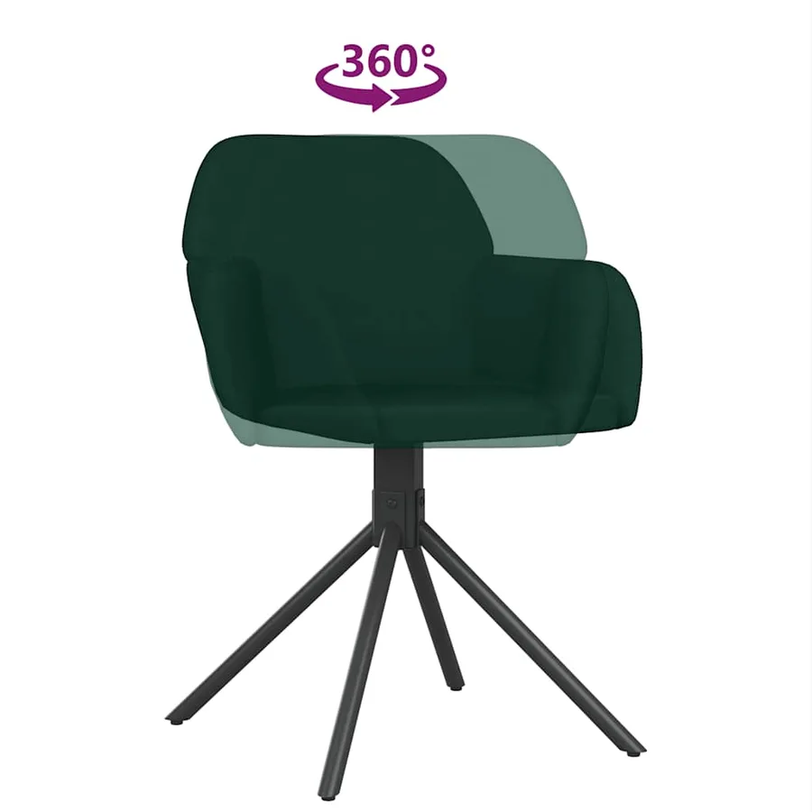 Chaises pivotantes à manger lot de 2 Vert foncé Velours - 7