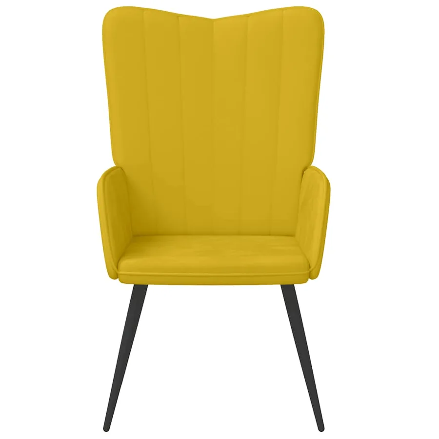 Chaise de relaxation Jaune moutarde Velours - 3